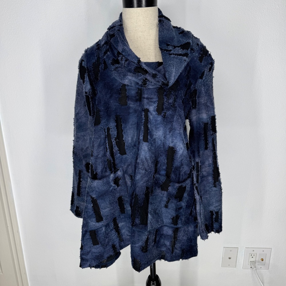 Radzoli Cowl Neck Textured Tunic Sweater Womens S Oversized Abstract Lagenlook‎